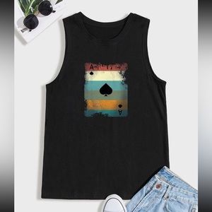 Manfinity Homme Hombres Top tank con estampado de póker